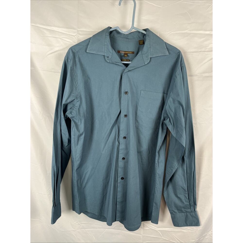 BCBG attitude Mens Size M Long Sleeve Button Down Shirt Blue. NWOT